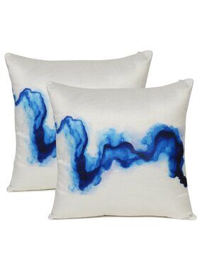 Oussum Pillow Case Ink Spread Print Cotton Sofa Cushion Cover Set of 2